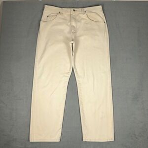 Vintage 90s Wrangler Rugged Wear Relaxed Fit Jeans Cream Off White 36x30